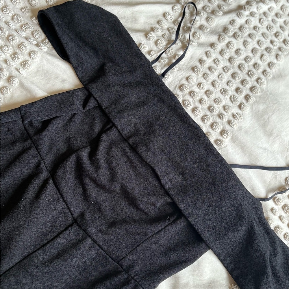 Charlotte Russe Black Off-Shoulder Jumpsuit